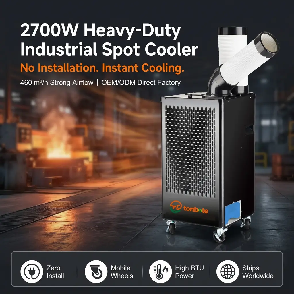 ODM 460m3h Airflow Steel Casing Adjustable Vent Spot Air Conditioner Floor Standing AC Logistics Storage Warehouse ODM 460m3h Airflow Steel Casing Adjustable Vent Spot Air Conditioner Floor Standing AC Logistics Storage Warehouse