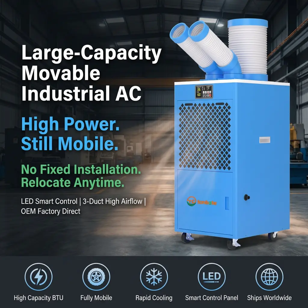 OEM/ODM အိတ်ဆောင်စက်မှု AC ယူနစ် Caster Wheel Warehouse Server Room အရေးပေါ် ယာယီအအေးခံစက် OEM/ODM အိတ်ဆောင်စက်မှု AC ယူနစ် Caster Wheel Warehouse Server Room အရေးပေါ် ယာယီအအေးခံစက်